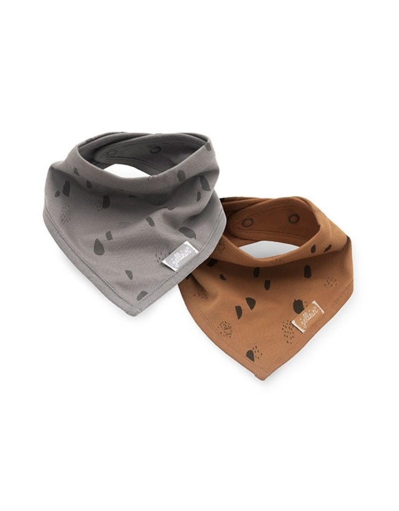 Jollein Jollein Slab Bandana Spot Storm grey/caramel2pack