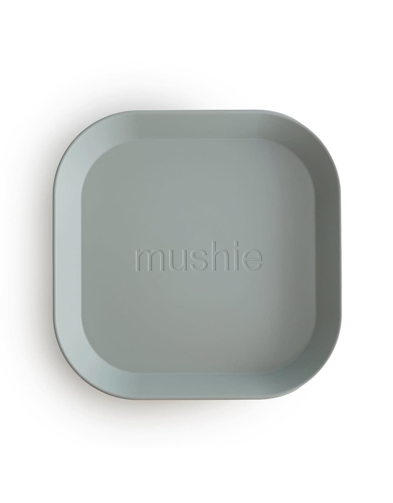 Mushie Mushie Plate Square Sage set