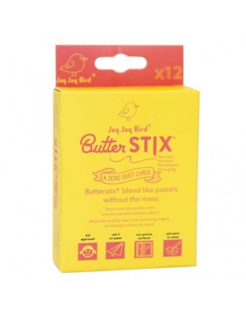 Jaq Jaq Bird Jaq Jaq Bird krijtjes butterstix 12 kleuren