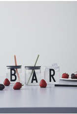 Design Letters Design Letters Deksel met rietje voor drinkbeker Black