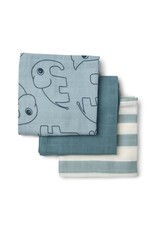 Done by Deer Done by Deer burp cloth Deer Friends blue 3pack