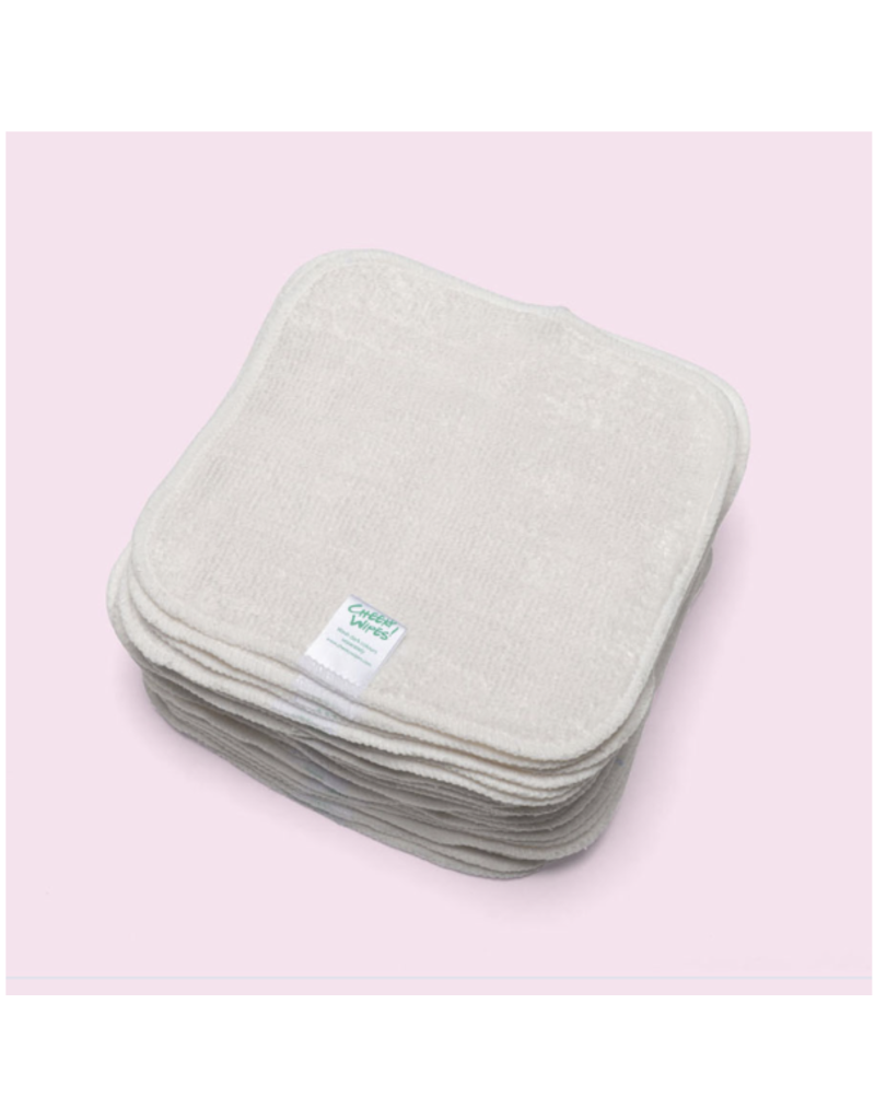 Cheeky Wipes Cheeky Wipes washable cloth bamboo velour baby wipes Nature white