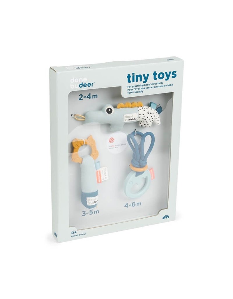 Done by Deer Done by deer Tiny activity toys gift set Deer friends Blue