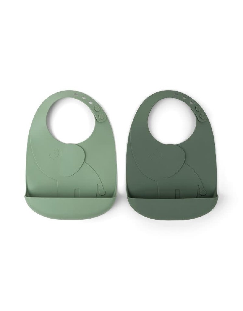 Done by Deer Done by deer Peekaboo bib 2-pack Elphee Green