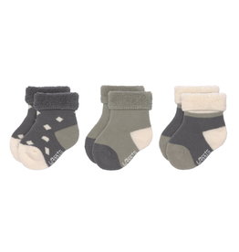Lassig Lassig Newborn Socks Antraciet/Olive