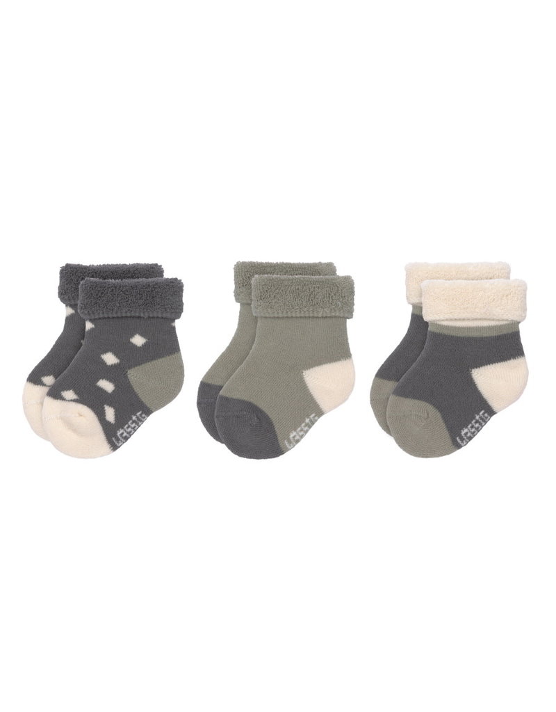 Lassig Lassig Newborn Socks Antraciet/Olive