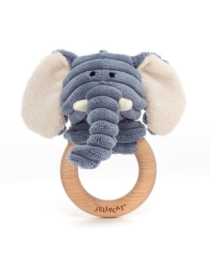 Jellycat Jellycat Cordy Roy Baby Elephant Wooden Ring Toy