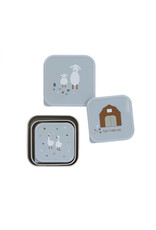 Lassig Lassig snackbox stainless steel 3 stuks tiny farmer blue