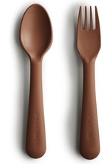 Mushie Mushie Spoon and Fork Caramel