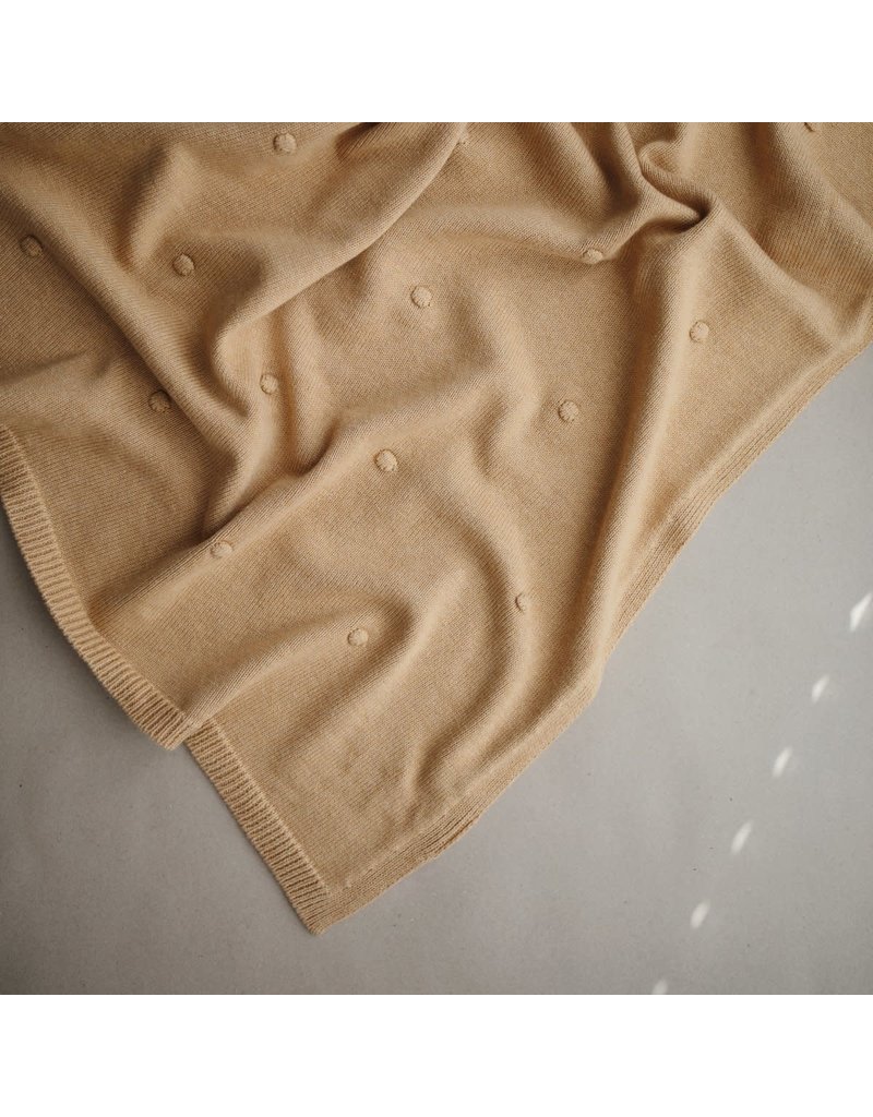 Mushie Mushie Blanket textured dots mustard melange