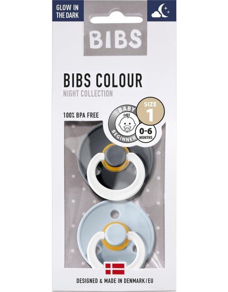 Bibs Bibs 2-pack  0-6m Glow in the dark Iron/Baby Blue
