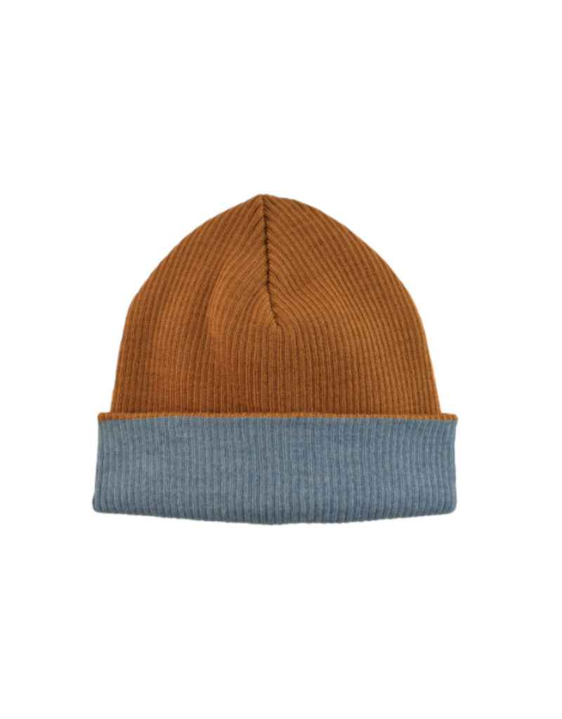 Forgaminnt Forgaminnt Muts Merino wol Mustard/Blue