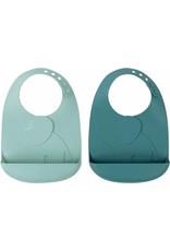 Done by Deer Peekaboo bib 2-pack Elphee Blue