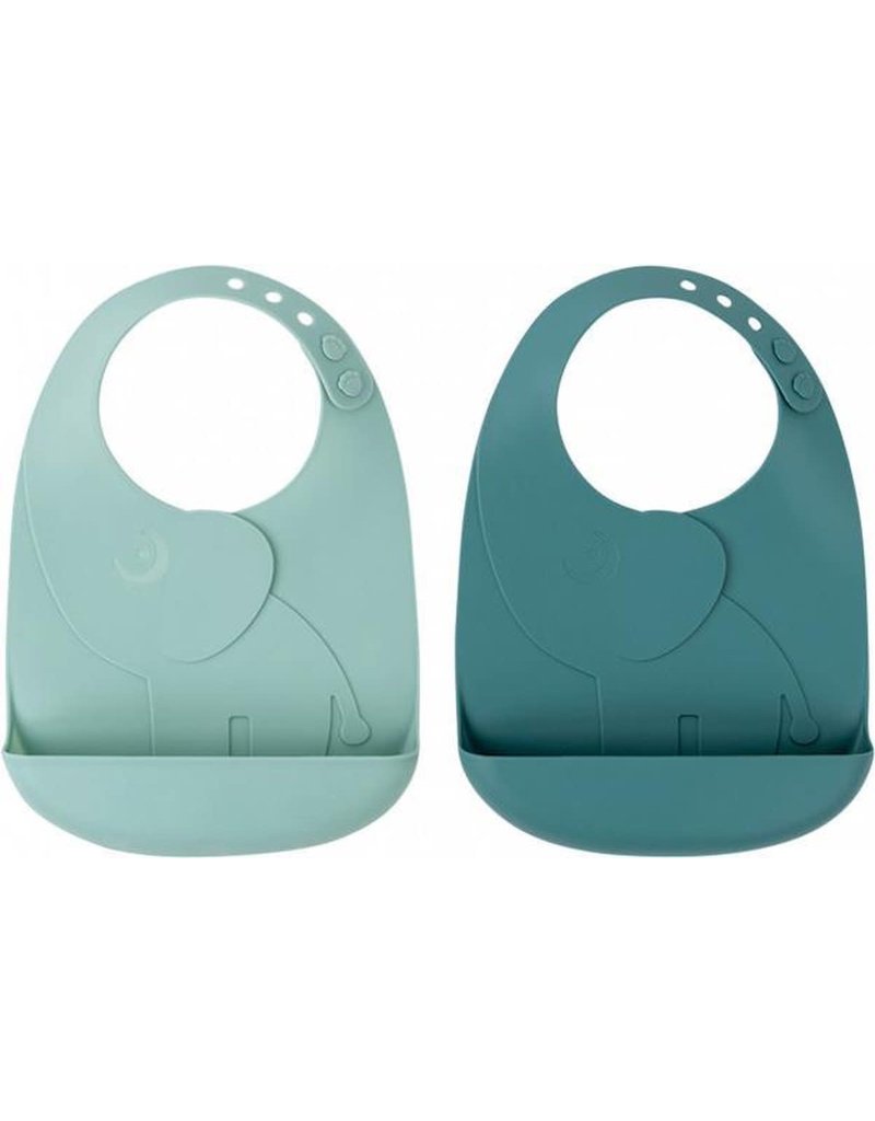 Done by Deer Peekaboo bib 2-pack Elphee Blue