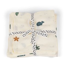 Done by Deer Done by Deer Swaddle 2-pack Sea friends Beige