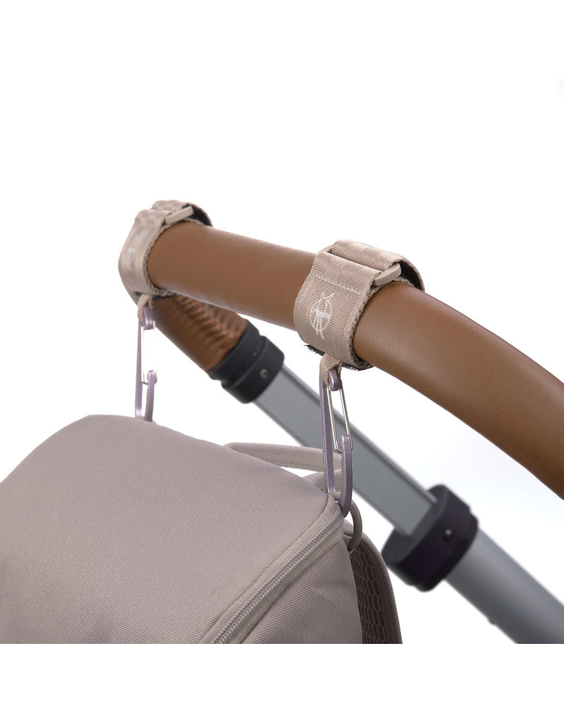 Lassig Lassig Stroller Hooks Beige 2 pack