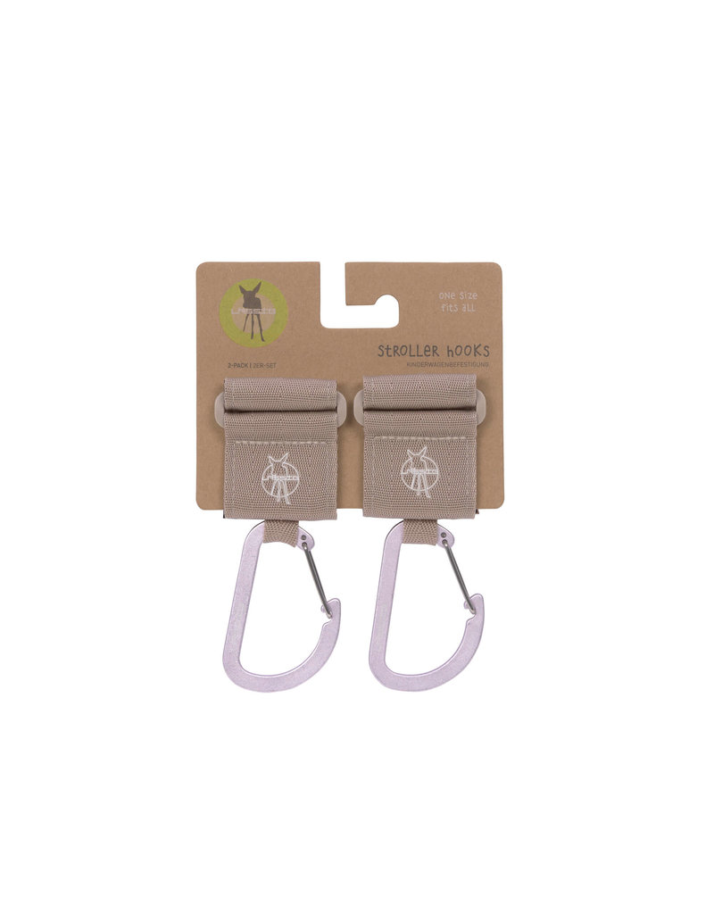 Lassig Lassig Stroller Hooks Beige 2 pack