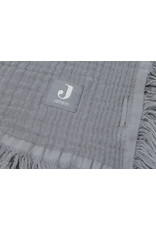 Jollein Jollein Wieg Deken Muslin Fringe 75x100cm - Storm Grey