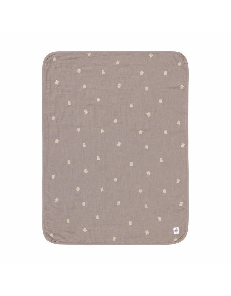 Lassig Lassig Muslin blanket GOTS spots Taupe