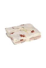 Lassig Lassig Swaddle & Burp Blanket M 3 pack 60x60cm Little Forest Rabbit