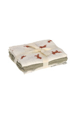 Lassig Lassig Swaddle & Burp Blanket M 3 pack 60x60cm Little Forest Fox