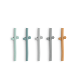 Done by Deer Done by Deer peekaboo silicone straw 5-pack - blue mix