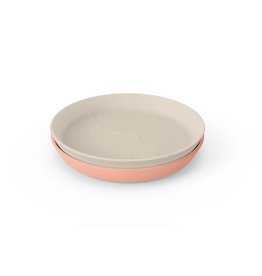 Done by Deer Done by Deer Kiddish plate 2-pack elphee Sand/Coral