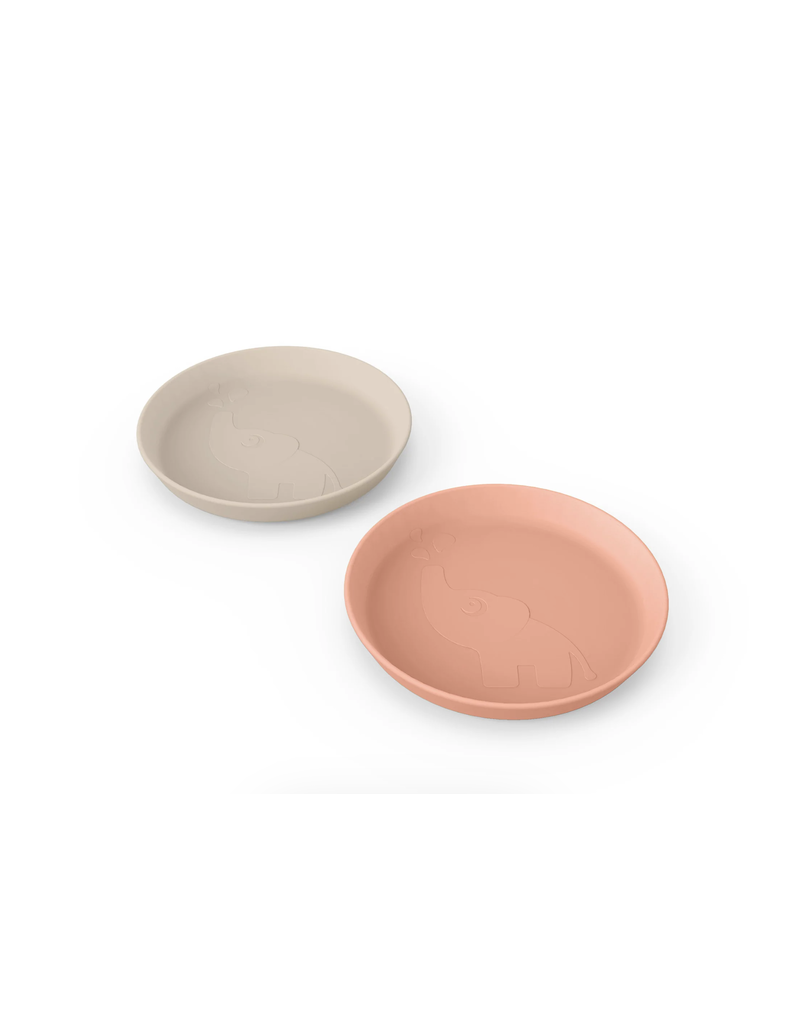 Done by Deer Done by Deer Kiddish plate 2-pack elphee Sand/Coral