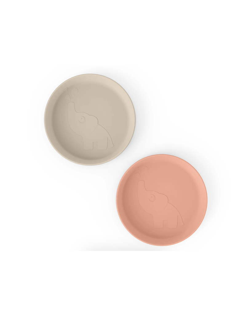 Done by Deer Done by Deer Kiddish plate 2-pack elphee Sand/Coral