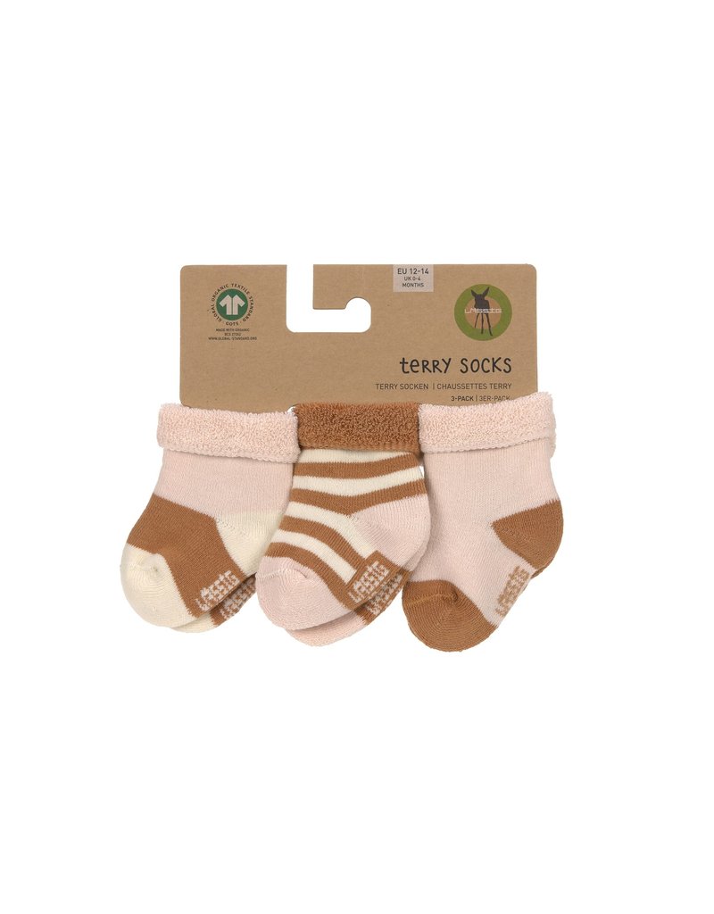 Lassig Lassig Terry Socks 3 stuks powder pink/caramel