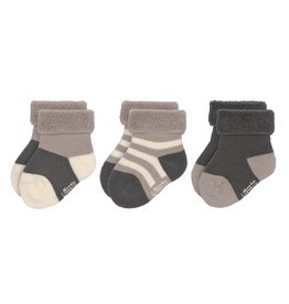 Lassig Lassig Terry Socks 3 stuks anthracite/taupe