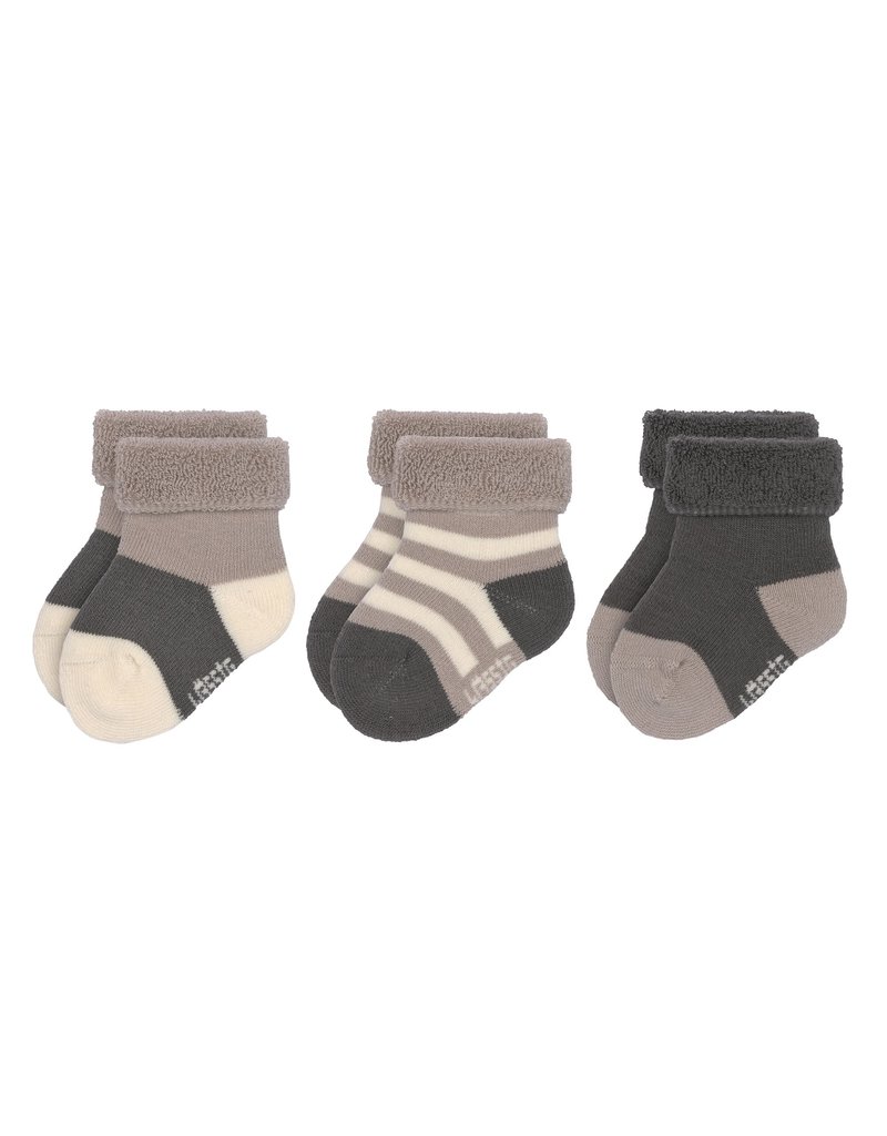 Lassig Lassig Terry Socks 3 stuks anthracite/taupe