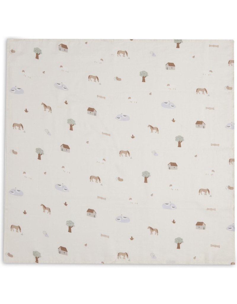 Jollein Jollein tetradoek 70x70cm Farm 3-pack