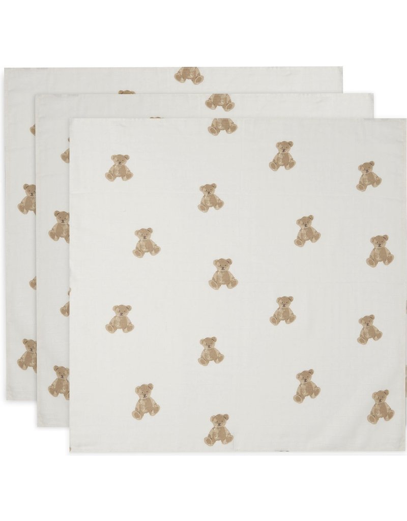 Jollein Jollein tetradoek 70X70cm Teddy Bear 3-pack