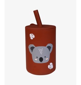 Tryco Tryco Silicone Straw Cup - Koala Dark Rust