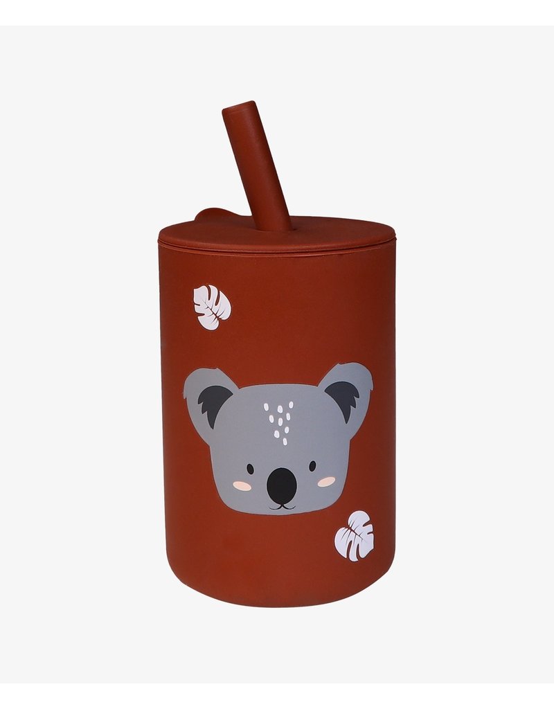 Tryco Tryco Silicone Straw Cup - Koala Dark Rust