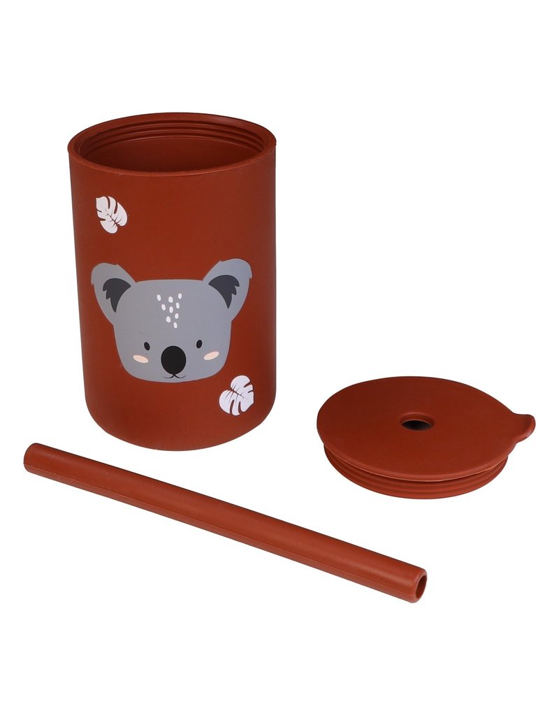 Tryco Tryco Silicone Straw Cup - Koala Dark Rust