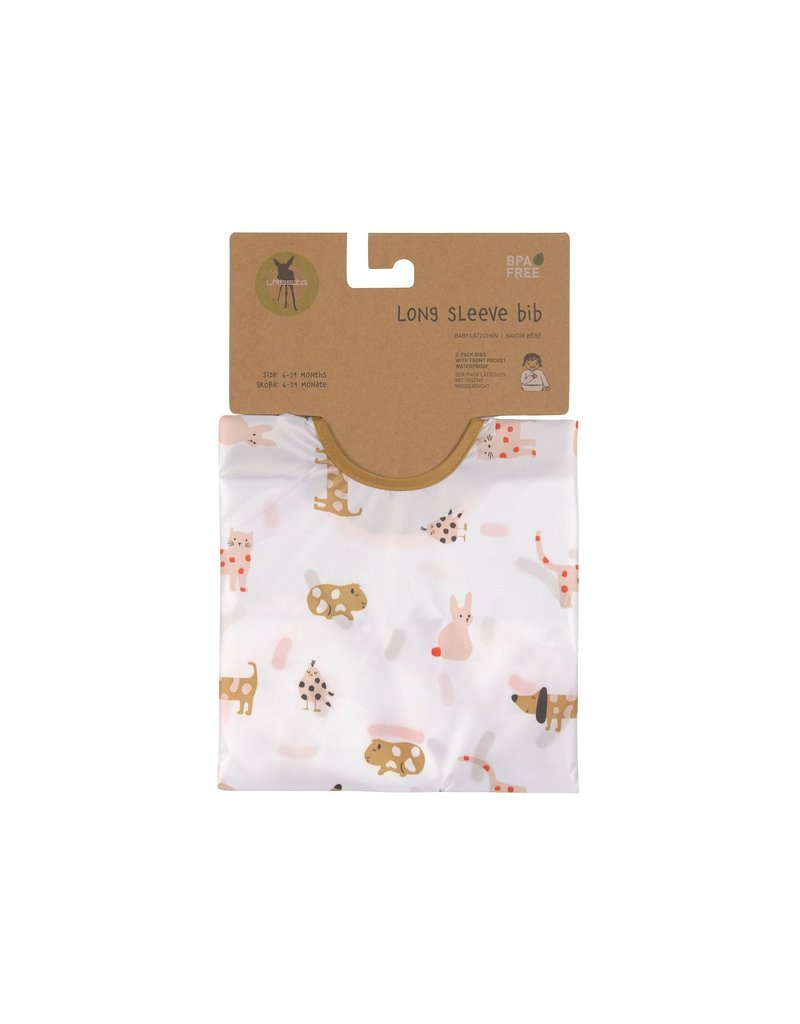 Lassig Lassig Long sleeve bib 2-pack Little mateys spicy orange