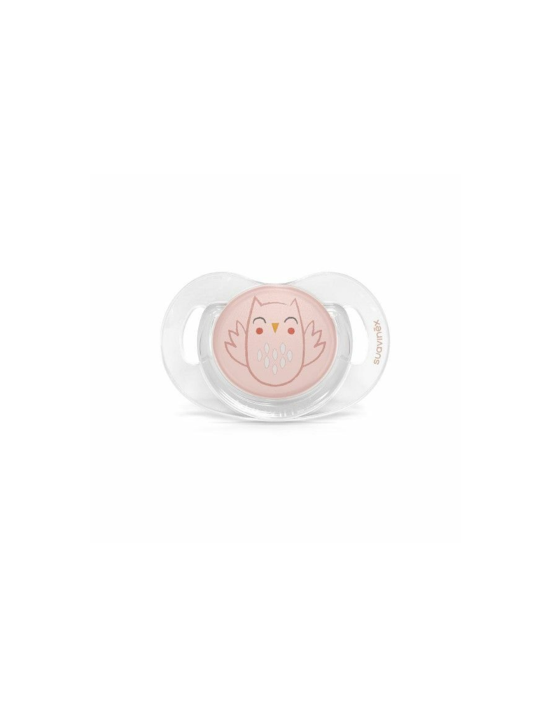 Suavinex Suavinex Bonhomia Flat Soother 0-6M Owl Pink