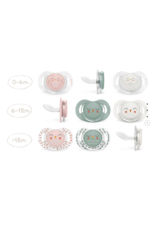 Suavinex Suavinex Bonhomia Flat Soother 0-6M Owl Pink