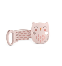 Suavinex Suavinex Bonhomia soother clip with ribbon Owl pink