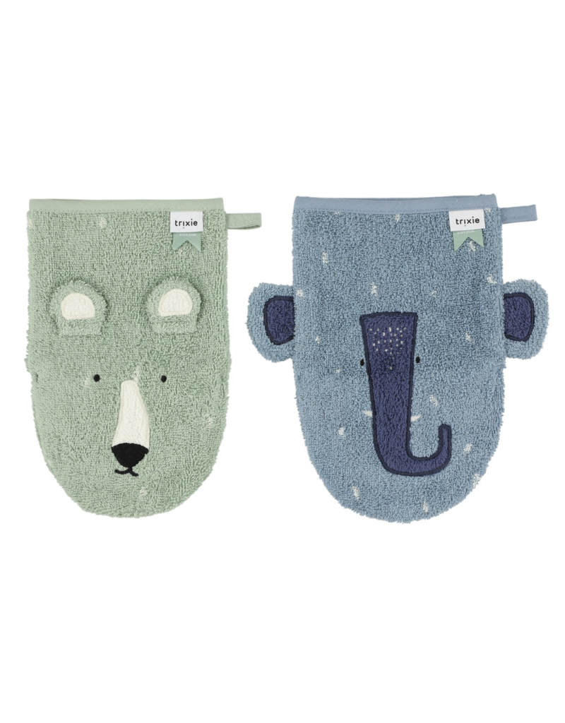 Trixie Trixie Washandjes 2pack Mr. polar bear & Mrs. elephant