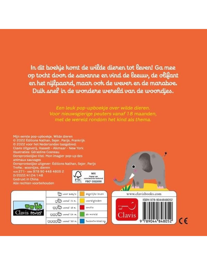 Clavis Clavis Pop-up boekje Wilde dieren