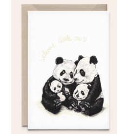 Kathings Kathings kaartje Welcome Little One Panda Family