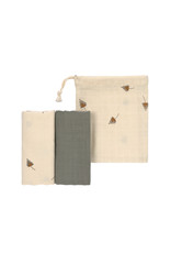 Lassig Lassig Swaddle & Burp Blanket taupe 2 pack