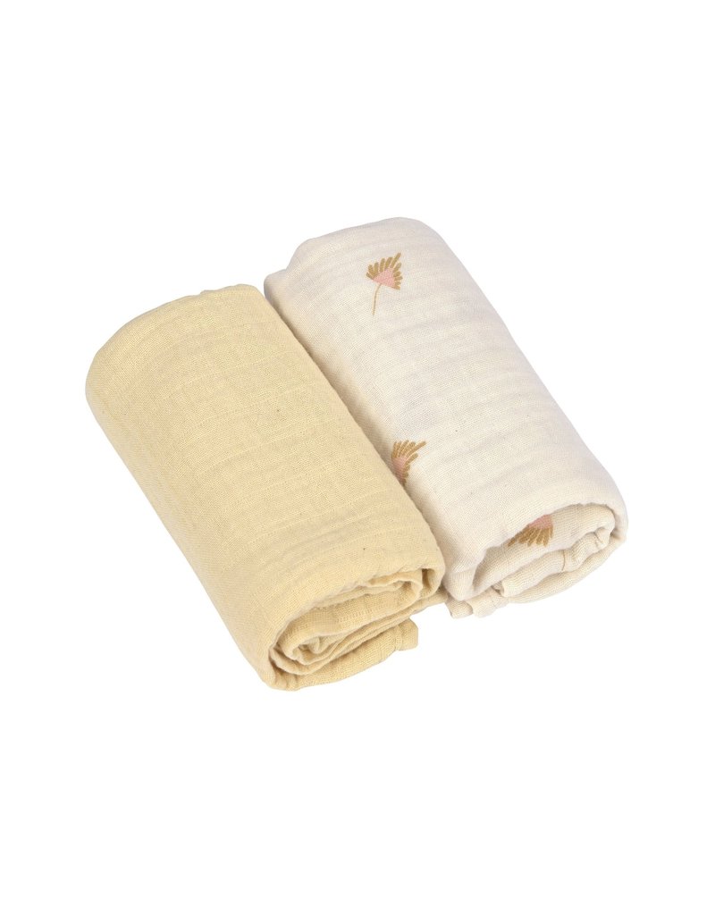 Lassig Lassig Swaddle & Burp Blanket curry 2 pack