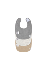 Lassig Lassig Newborn bib 3 pack - Dark grey/Light Grey/Nature melange