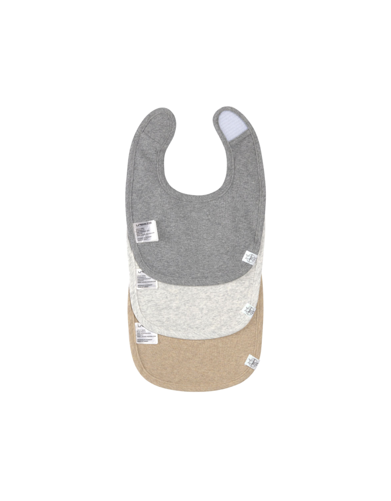 Lassig Lassig Newborn bib 3 pack - Dark grey/Light Grey/Nature melange