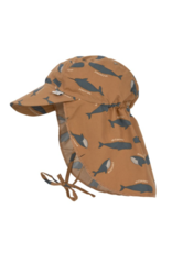 Lassig Lassig Sun Protection Flap Hat Whale Caramel