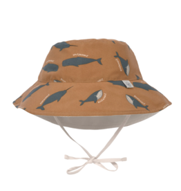 Lassig Lassig Sun Protection Bucket Hat Whale Caramel